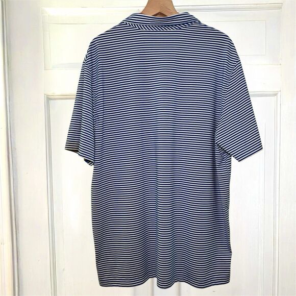 Vineyard Vines Performance Polo Shirt Mens XXL Blue White Stripe Golf Whale Logo - Picture 5 of 7